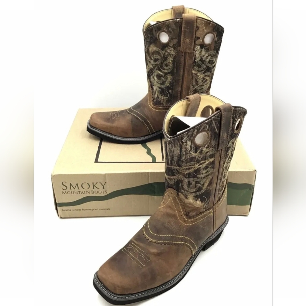 Smoky Mountain Women's 6360 Pawnee Brown Distressed Camo Western Boots -…